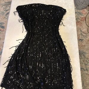 Wild Fable Black Strapless Sequin Dress